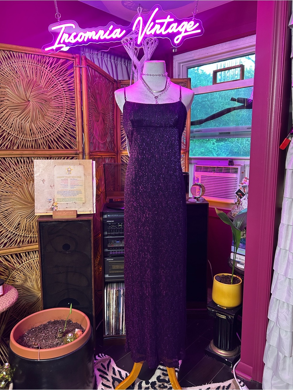 City Triangles Y2K Sparkle Purple Maxi Slip Dress